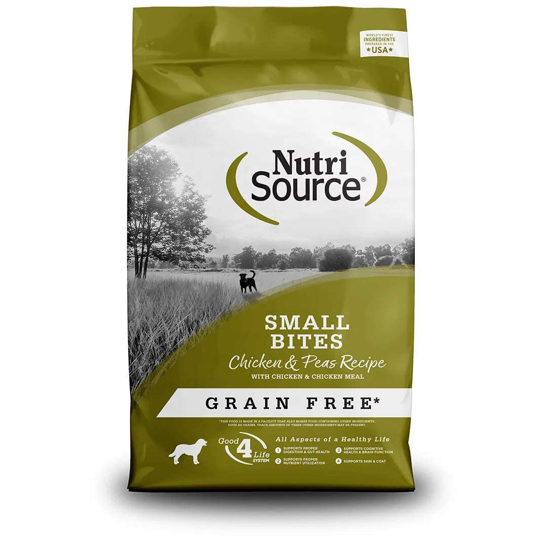 NutriSource Small Bites Chicken & Pea Grain-Free Dry Dog Food 4lb