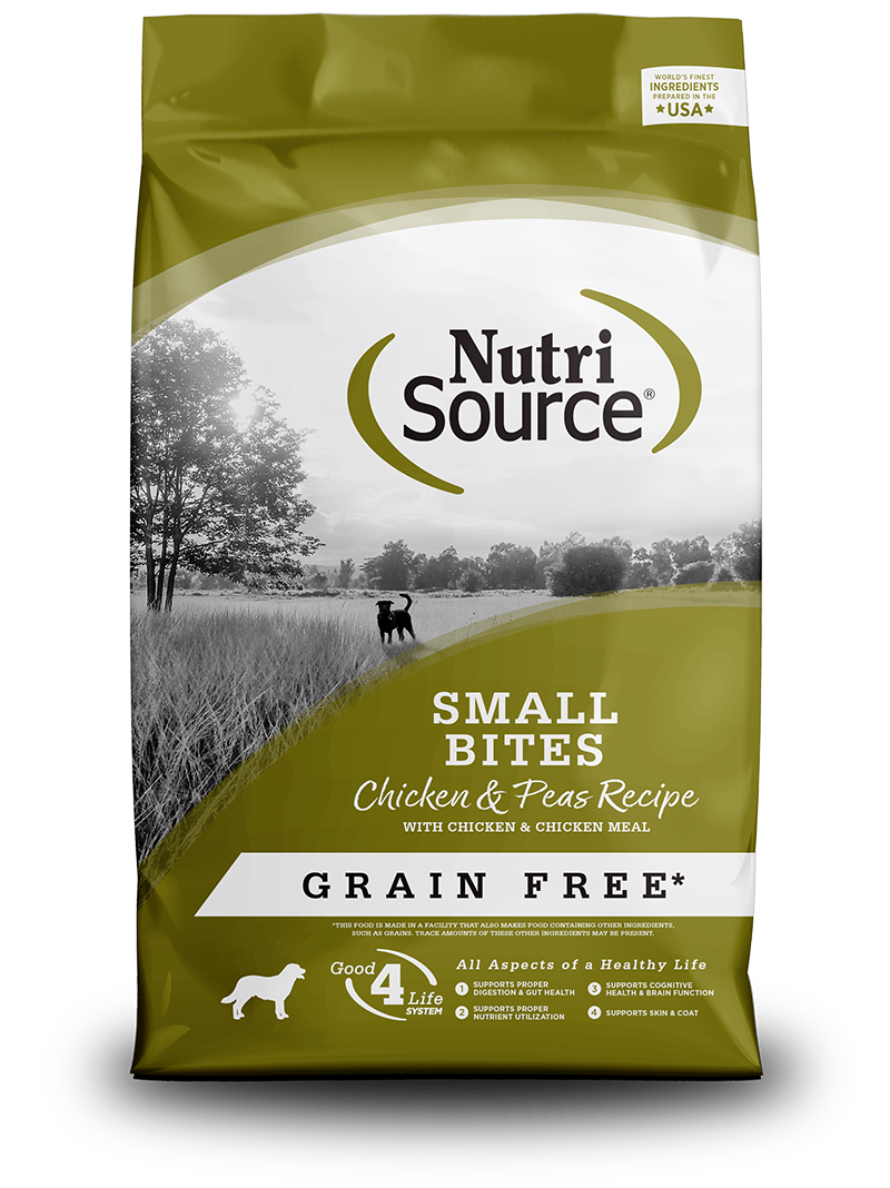 NutriSource Small Bites Chicken & Pea Grain-Free Dry Dog Food 4lb