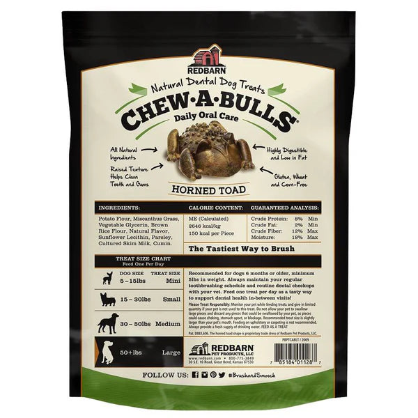Redbarn - Chew-A-Bulls Toad Medium 12pk