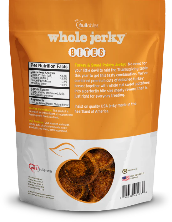 Fruitables - Dog Whole Jerky Bites Turkey & Sweet Potato