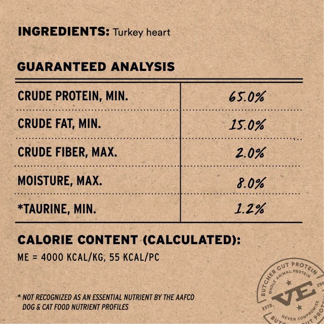 Vital Essentials Raw Bar Freeze Dried Turkey Hearts