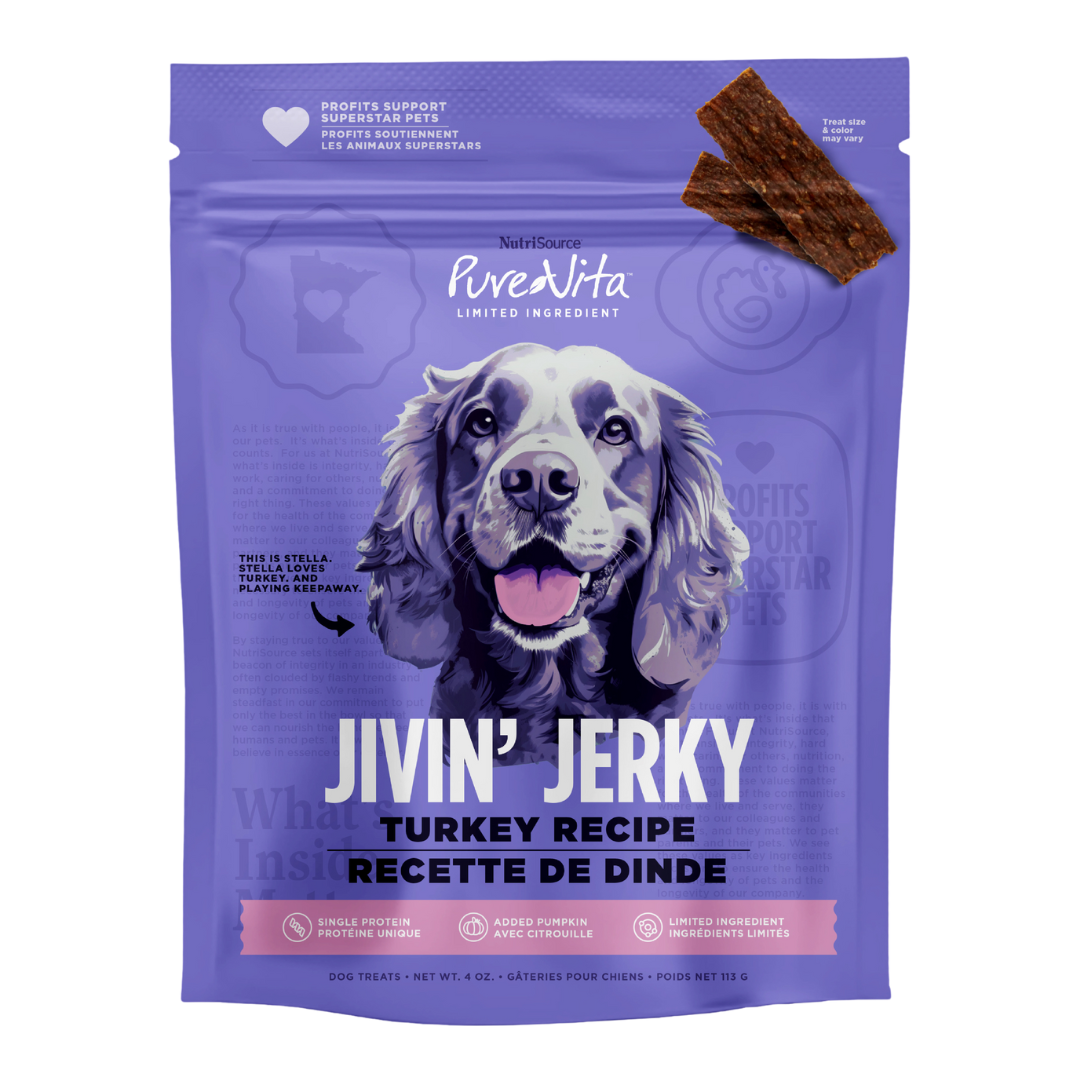NutriSource Jivin' Jerky Turkey Treat 4oz