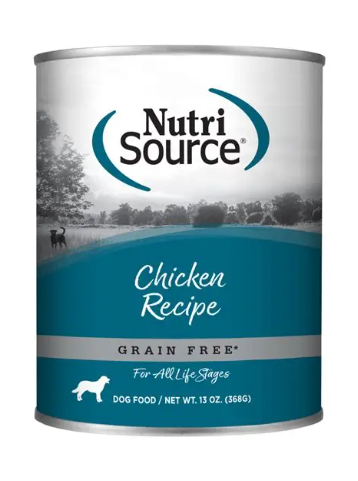 NutriSource Chicken Grain-Free Canned Dog Food 13oz