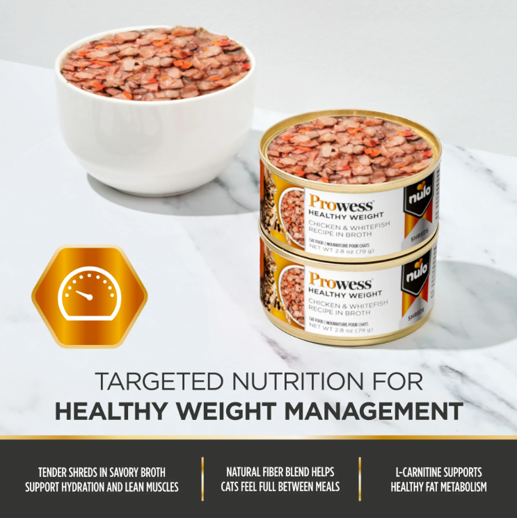 Nulo Prowess Healthy Weight Shreds Chicken &Â Whitefish Recipe in Broth