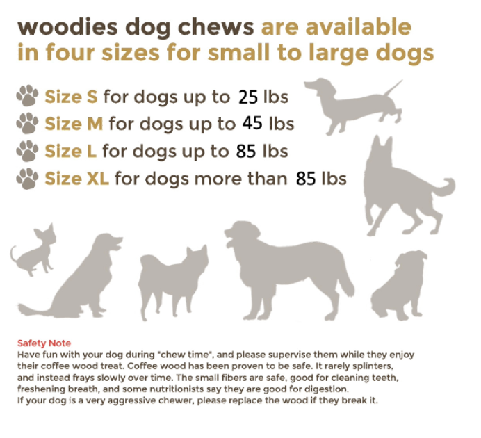 Woodies - Coffee Wood Dog Chews
